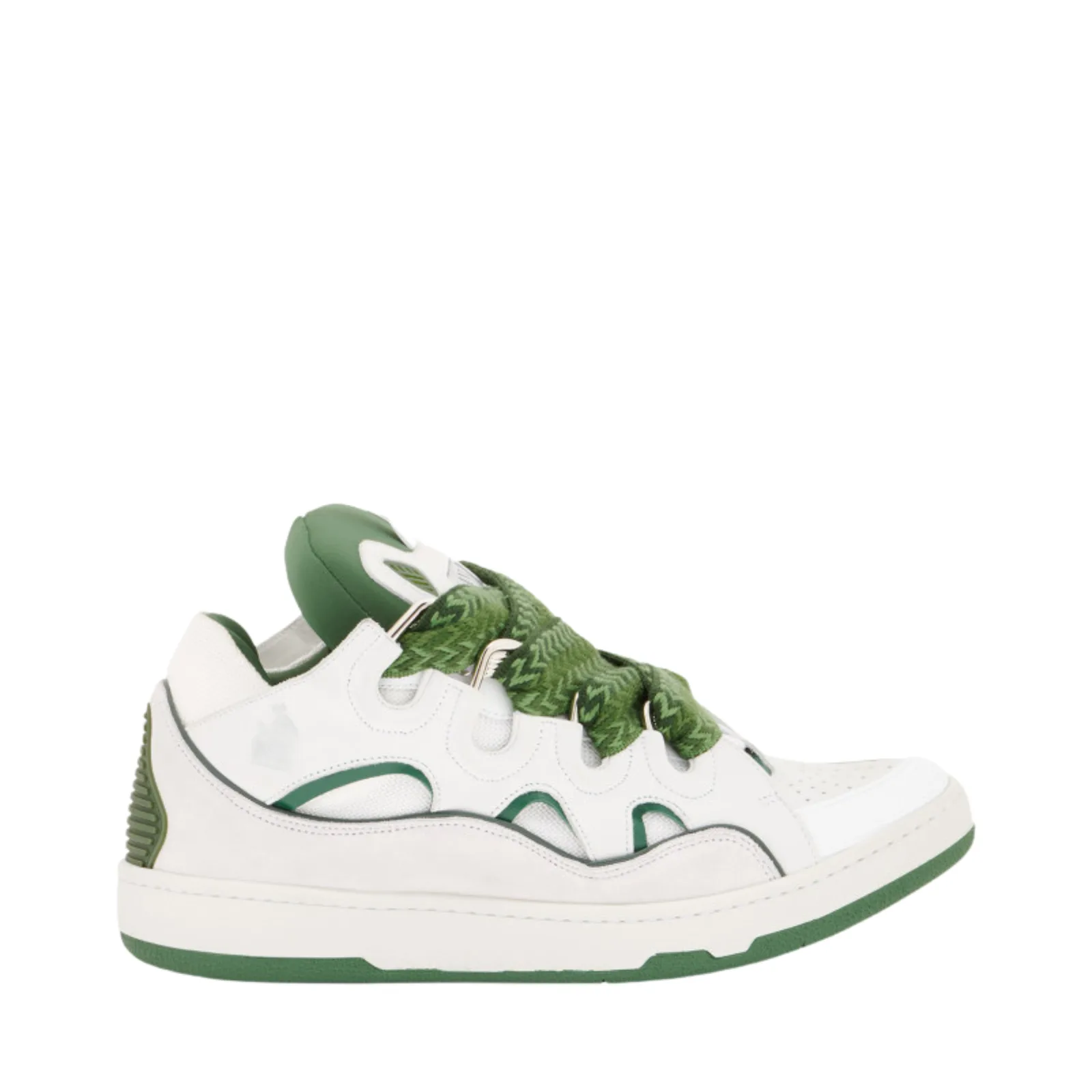 Lanvin Curb Sneakers Khaki and White