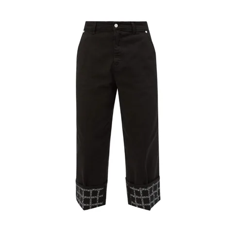 JWA Grid Cuff Wide Leg Jeans