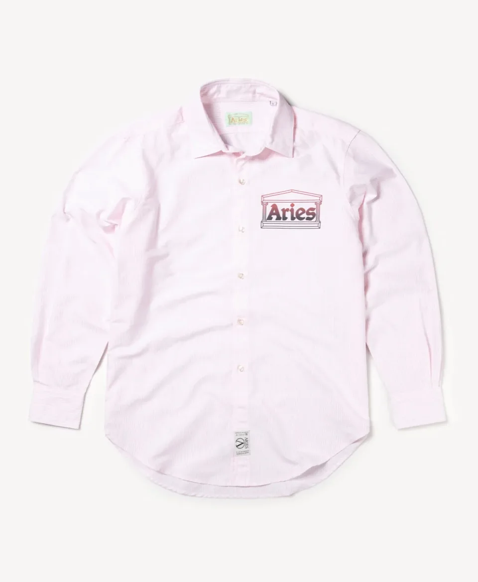 Aries Oxford Stripe Shirt Pink