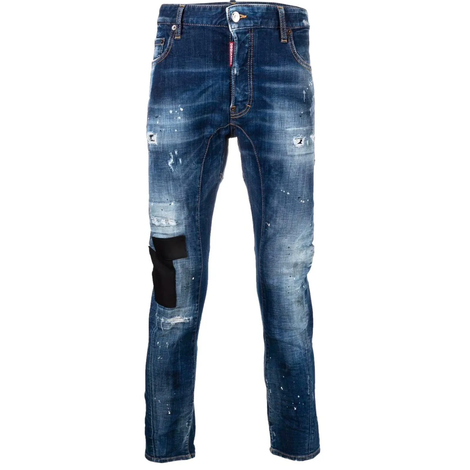 Dsquared2 Distressed Patchwork Tidy Biker Jeans