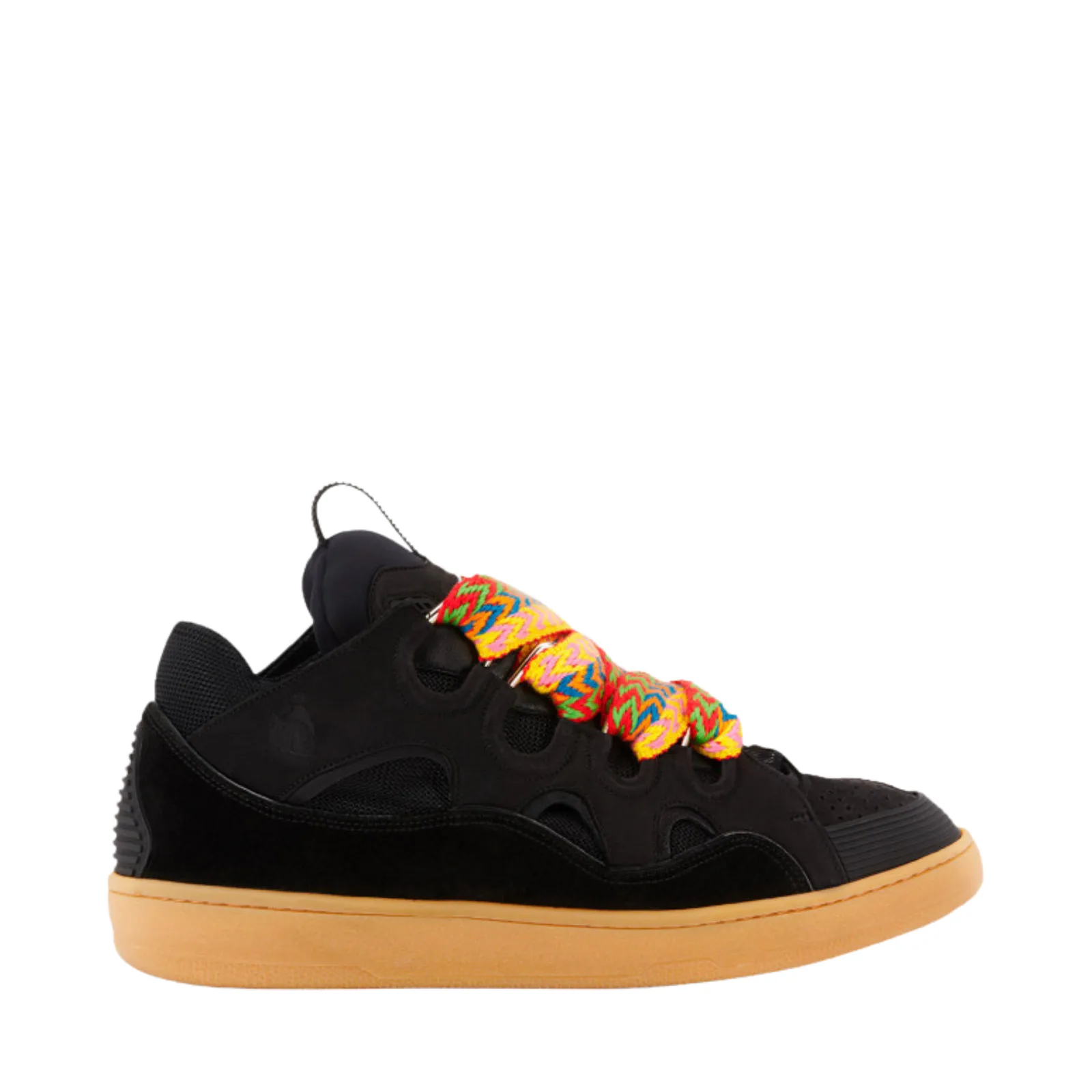 Lanvin Leather Curb Sneakers Black