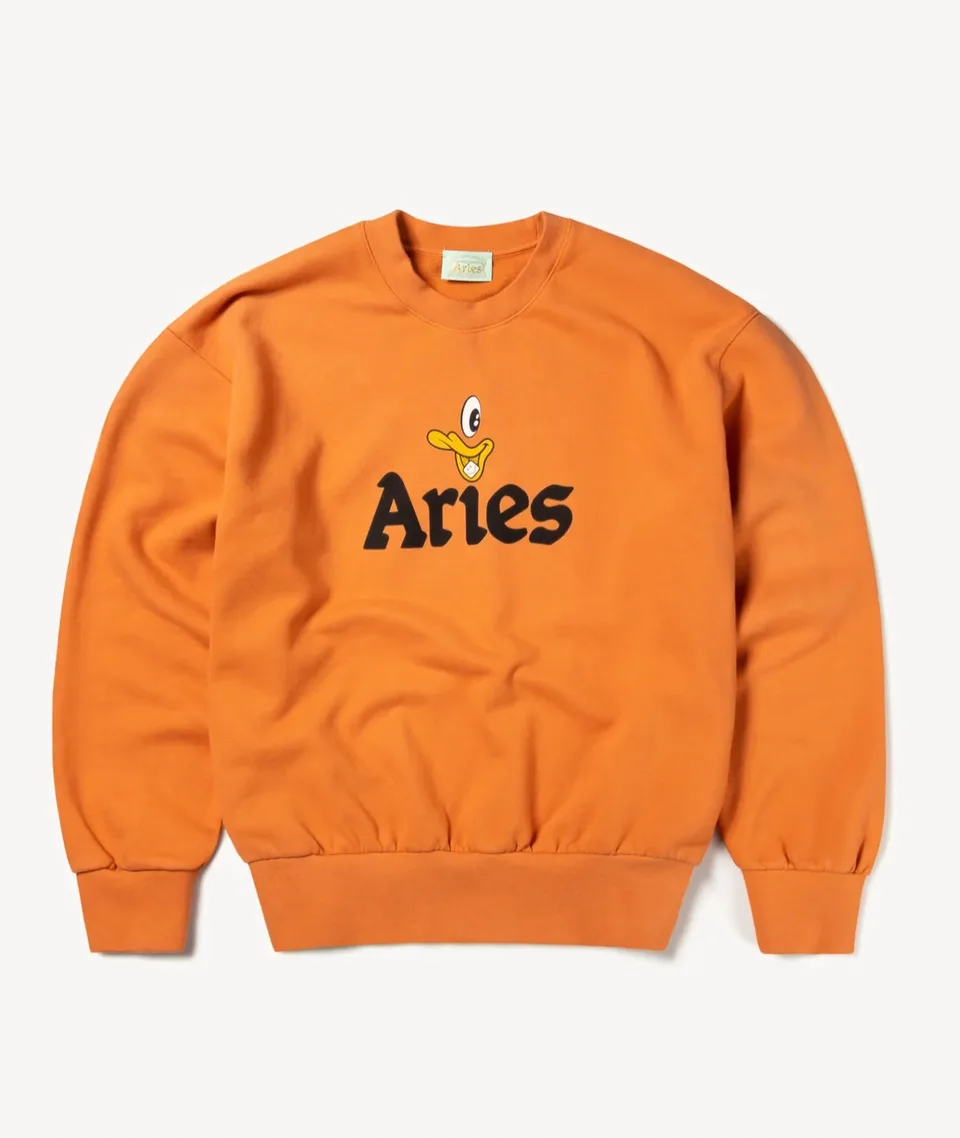 Aries Aye Duck Sweatshirt Coral