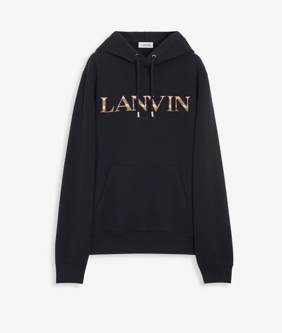 Lanvin Curb Lace Hoodie Black